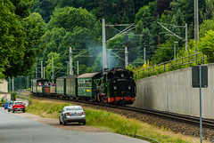 Weißeritztalbahn kurz vor der Einfahrt in Treital-Hainsberg