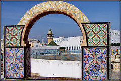 Tunisi : Dai tetti della Medina il minareto della Mosque Hammouda Pacha
