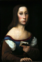 Portrait de femme attribué à Giulio Bugiardini . Huile sur bois