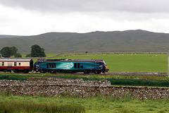 DRS class 68 No. 68004 RAPID at Shap Village on 1Z68 Newport to Carlisle 18th July 2015