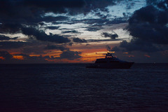 Polynésie Française, Sunset over Lagoon of Bora-Bora