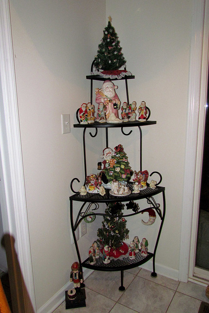 Baker's Rack with Christmas Decorations