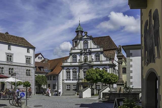 Wangen im Allgäu, Marktplatz mit Rathaus