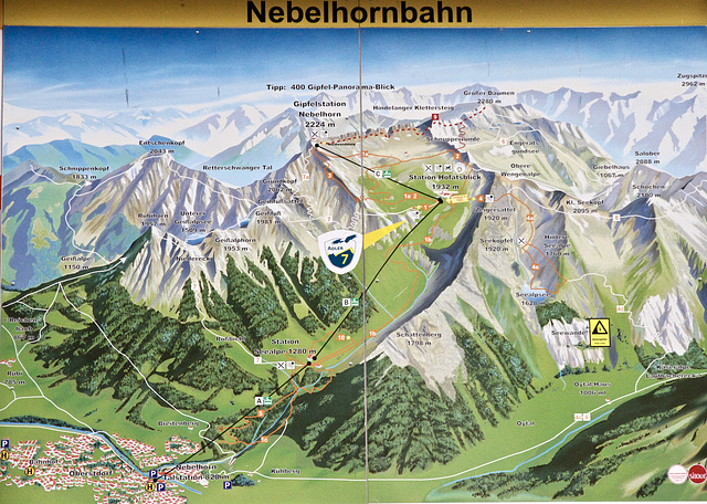 Karte des Wandergebietes am Nebelhorn