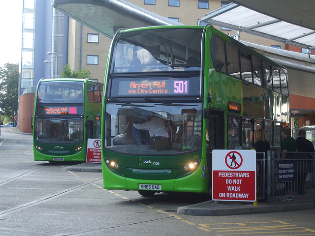 DSCF1694 Konectbus (Go-Ahead) SN65 OAG and SN65 OAD in Norwich - 11 Sep 2015