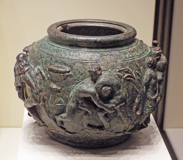Bronze Situla with Competing Athletes in the Getty Villa, June 2016