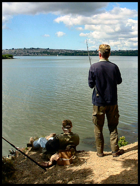 fishing at Warleigh Point