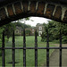 View through a garden gate
