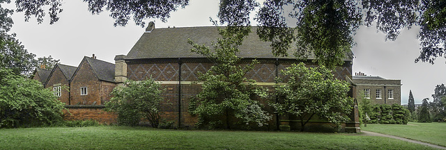 Panoramic stitched view part of Fulham Palace buildings