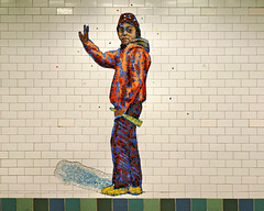 A New Years Reveller – Transfer Corridor, Times Square Subway Station, New York, New York