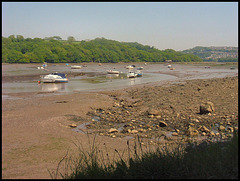 low tide at the harbour