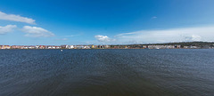 The marine lake with West Kirby in the background