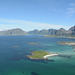 Norway, Lofoten Islands, Islets of Ytresand Bay and Mountains of the Island of Flakstadøya