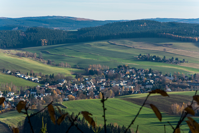 Blick auf Crottendorf im Erzgebirge