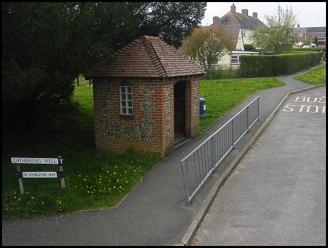 brick and flint bus shelter
