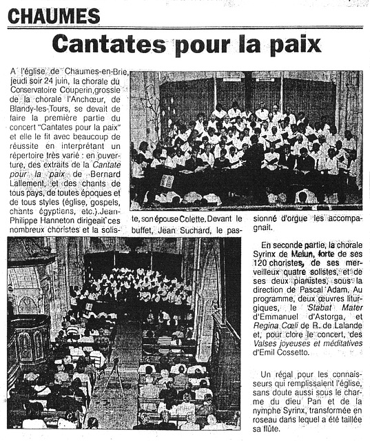 Concert à Chaumes-en-Brie le 04 juin 2005