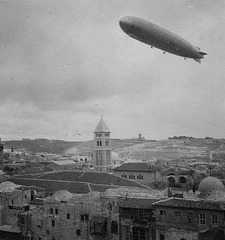 Zeppelin over Palestine (BW)