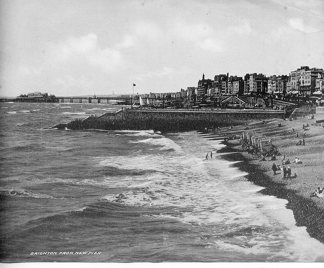 Brighton (looking west) from  new (Palace) Pier c1899 300dpi