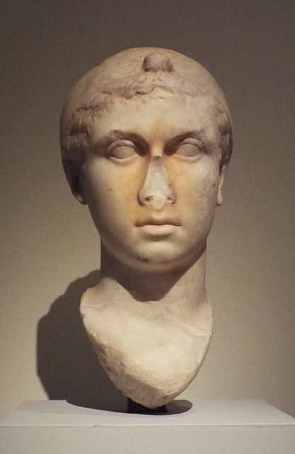 Marble Portrait Head of Kleopatra VII from Rome in the Metropolitan Museum of Art, June 2016