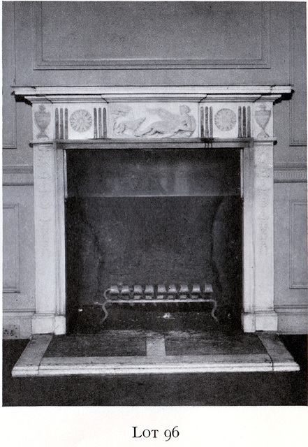 Chimneypiece in the Boudoir, Branches Park, Suffolk (Demolished) From a 1957 Auction Catalogue