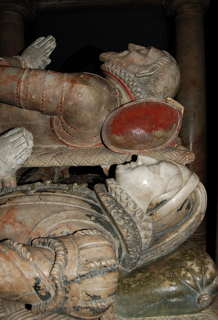 Detail of Monument in Turvey Church, Bedfordshire