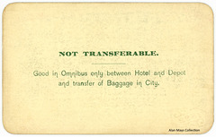 C. W. Miller's Omnibus and Baggage Express Pass, Buffalo, N.Y., 1892 (Back)
