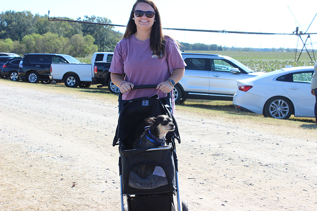 Grand daughter ~~ arriving at Festival with her 4 legged "baby" ~~ :))