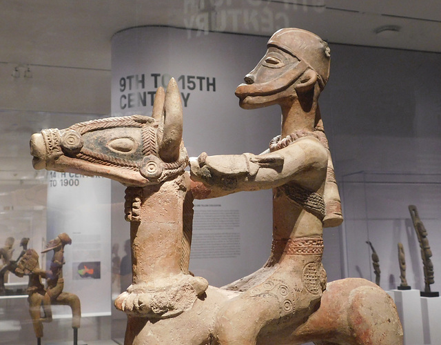 Detail of a Terracotta Equestrian in the Metropolitan Museum of Art, February 2020