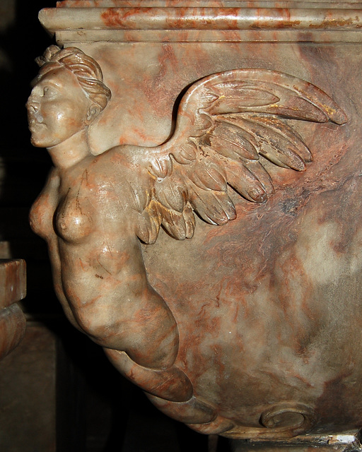 Detail of Monument in Turvey Church, Bedfordshire