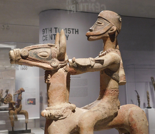 Detail of a Terracotta Equestrian in the Metropolitan Museum of Art, February 2020
