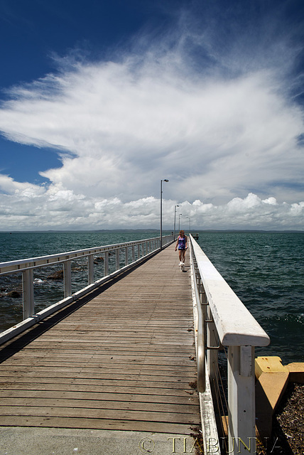 Along the jetty