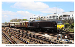 DB Cargo 67005 Queen's Messenger - arriving at Brighton 30 4 2022