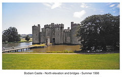 Bodiam Castle - North elevation and bridges - Summer 1998