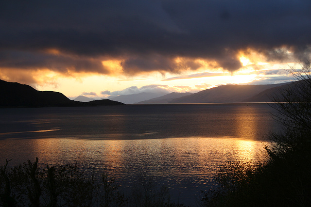 Sunset over Loch Linnhe from Onich 5th November 2010