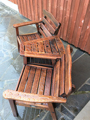Outdoor furniture protection against the elements, with Rustin's Danish oil