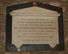 Monument to Rev. George Napleton Treweeke, Swithland Church, Leicestershire