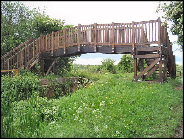 wooden canal footbridge