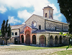 Pennabilli (RN). Loc: Maciano; Convento di Santa Maria dell'Oliva (1529).  -  Marecchia river valley; Maciano's village. "Holy Mary of the Olive" monastry, founded in 1529 A.D.