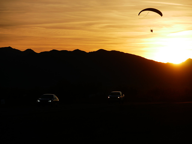 Paraglider in Sunset, Quartzsite, Arizona