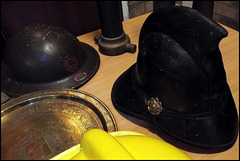 old fire helmets