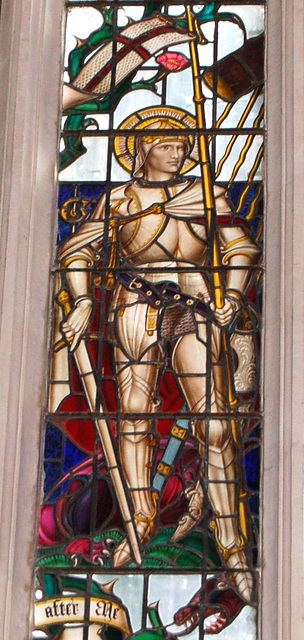 Detail of west window by Christopher Webb, Toddington Church, Bedfordshire
