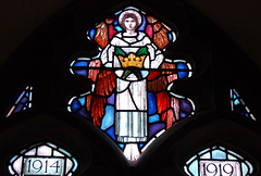 Detail of War Memorial Window, Christ Church, New Mill, Holmfirth, West Yorkshire
