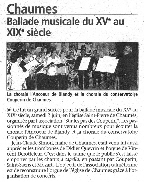 Concert à Chaumes-en-Brie le 02 juin 2007