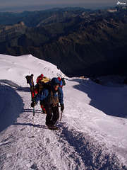 Au rocher de la Tournette au sommet du Mt Blanc