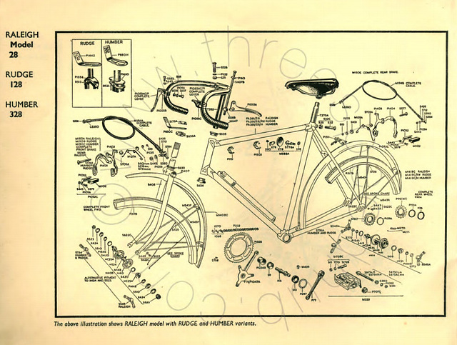 Raleigh Lenton Sports parts drawing
