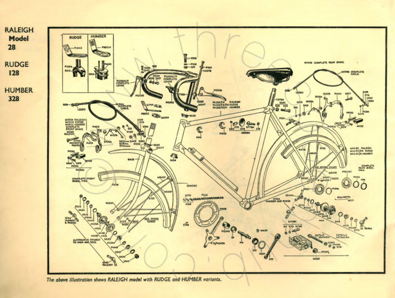 Raleigh Lenton Sports parts drawing