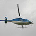 Hélicoptère BELL 206L d'Enedis surveillant les lignes électriques.