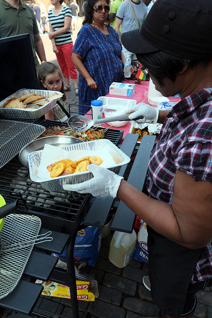 Fried plantains were popular with the crowd
