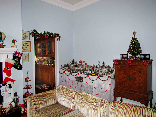 Christmas Village in Living Room