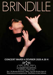Brindille concert à l'Artishow Cabaret - Le cabaret des artistes - Mardi 4 fevrier 2020 à 20 H